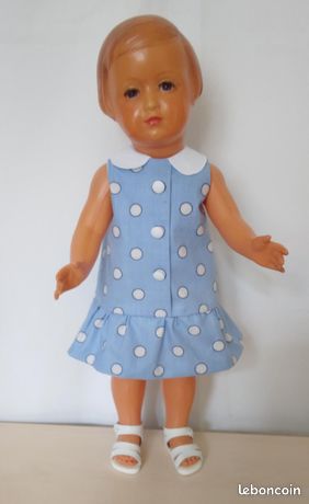 Robe De Fête Pour Poupée Type Françoise (Modes&Travaux) - Occasion - Jolie Robe Ancienne