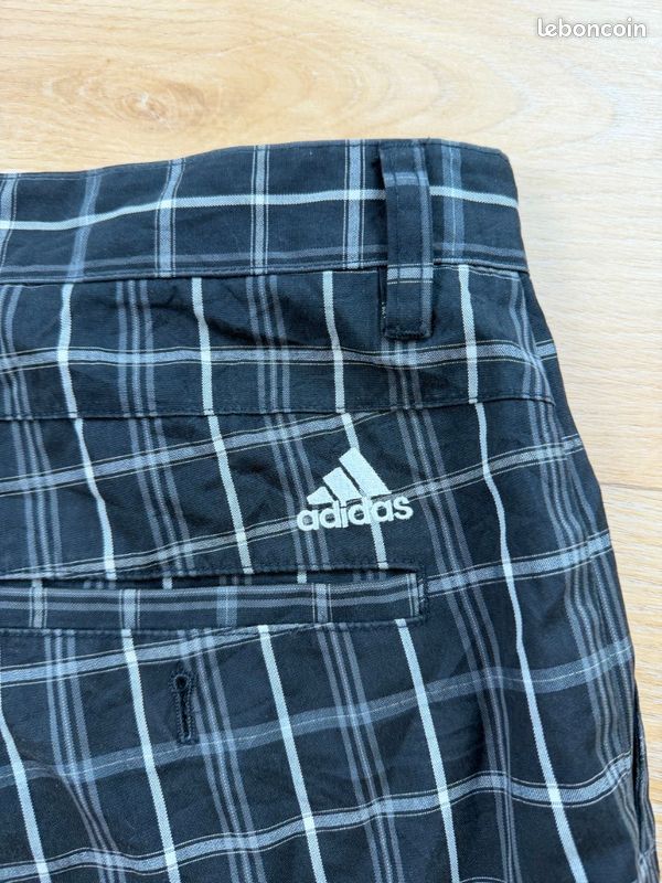Adidas short bermuda à carreaux noir homme taille W32 légère imperfection MV563 (image 6)