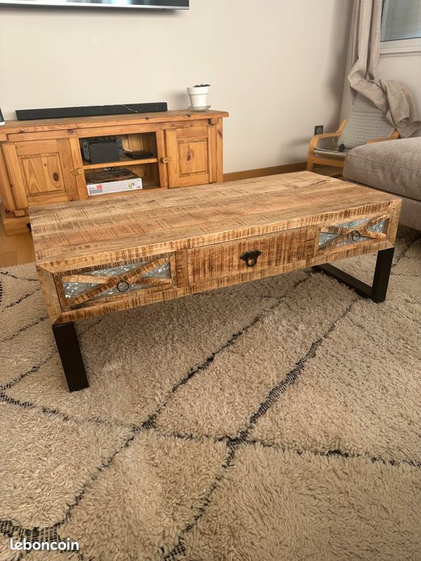 Table basse - bois Massif Manguier (image 1)