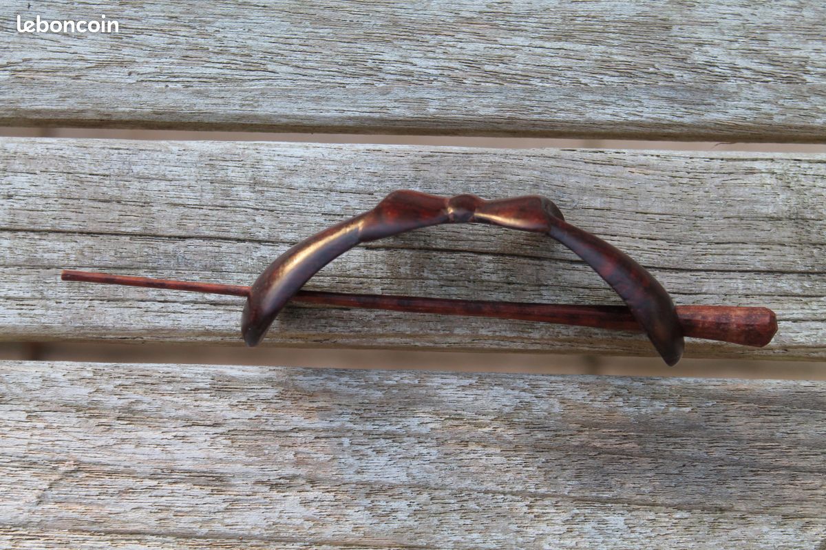 Barrette à Cheveux En Bois Vintage - Marron - Pour Cheveux Longs - Neuf Sous Emballage