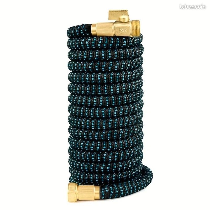 Tuyau d'arrosage extensible et flexible de haute qualité, raccords métalliques US 3/4, tuyau de lavage auto haute pression, tuyau d'arrosage extensible (image 1)