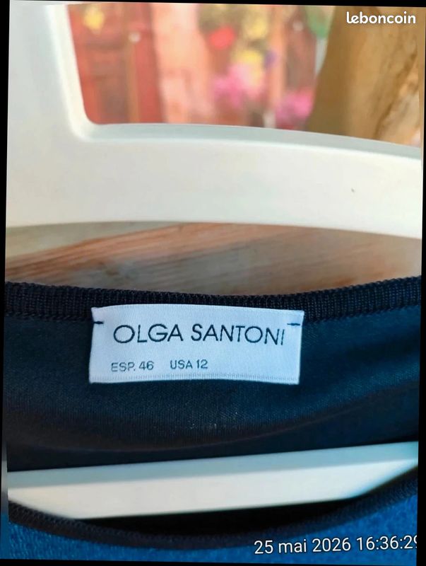 Robe En Maille Olga Santoni style Marine / marinière - Taille 46 (ESP) / 44 (FR) (image 5)