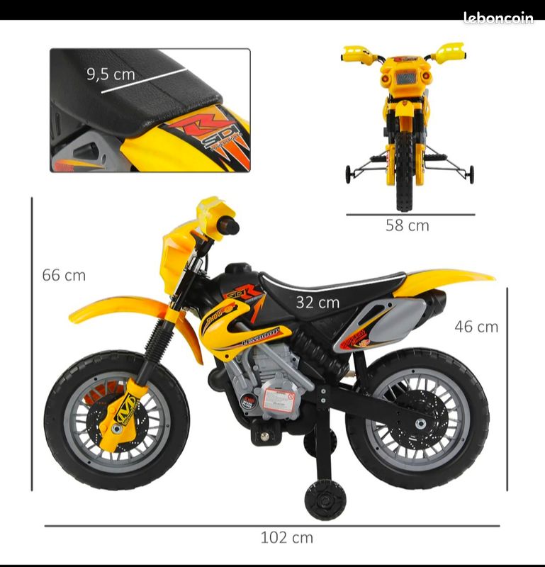 Moto Cross Jouet – 17 Cm – Lumière, Sons Réels, Musique – Mouvement à Friction – Pilote Inclus – Couleur Aléatoire – Dès 3 Ans