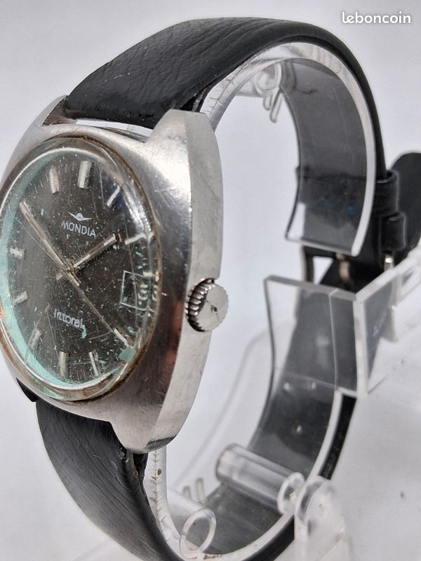 Montre Vintage Mondia Pour Homme/femme - Acier Et Bracelet Cuir Original - Mouvement Automatique - Style Casual