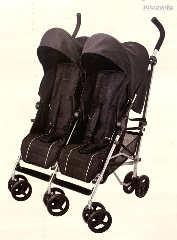 Poussette double légère pliable inclinable (neuve) (image 1)