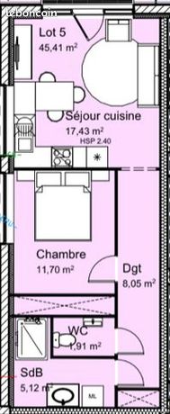Appartement 2 pièces 49 m²