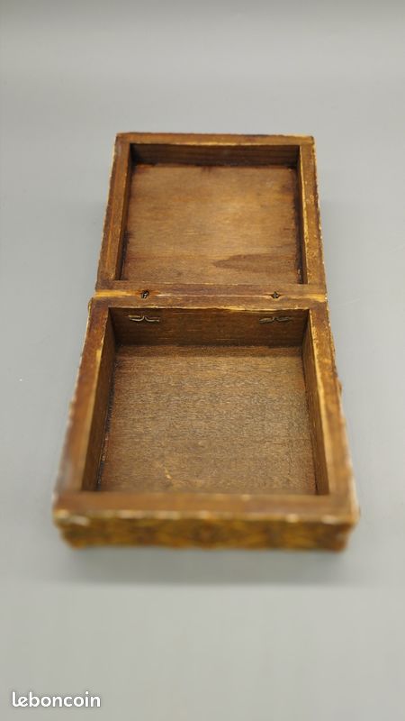 Lot De 2 Boîtes Artisanales Miniatures - Bois Peint Et Laiton émaillé - Inde
