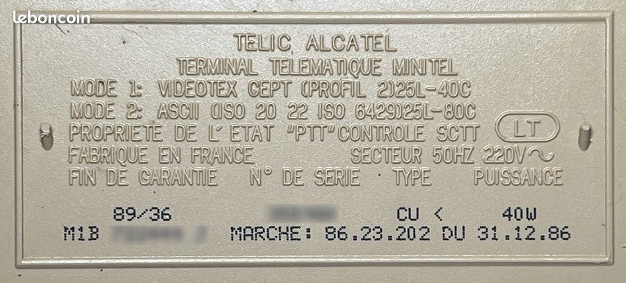 Minitel 1B Telic Alcatel 1ère génération en état de marche - boitier cassé sur un angle (image 9)