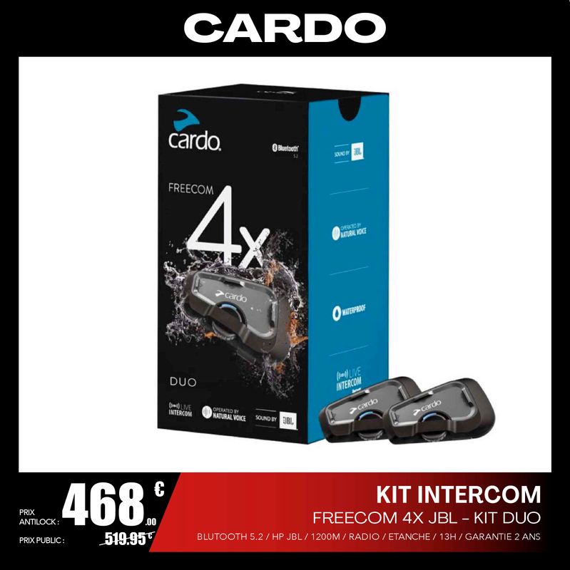 Cardo Freecom 4X JBL, Bluetooth, DUO