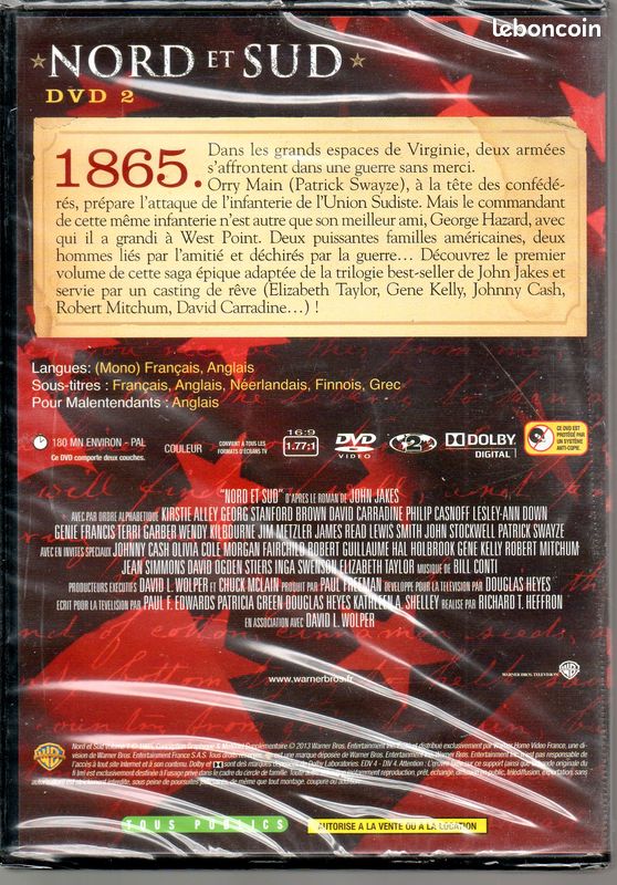 DVD neuf sous cello Nord et sud n° 2 (180 minutes)divers (image 2)