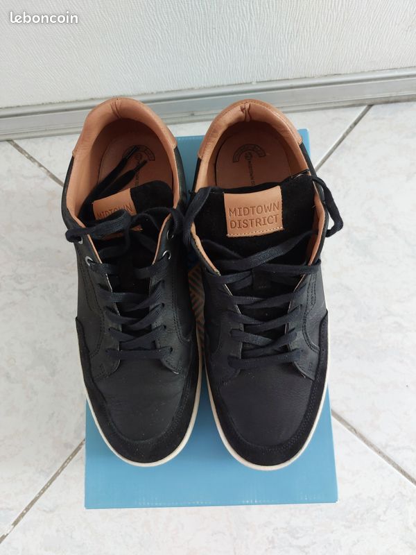 Baskets/sneakers Homme en cuir noir (image 1)