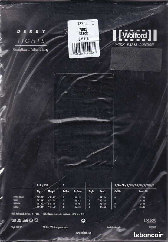 Collant Wolford Check In Noir - Taille S, 50 Deniers, Neuf Avec étiquettes