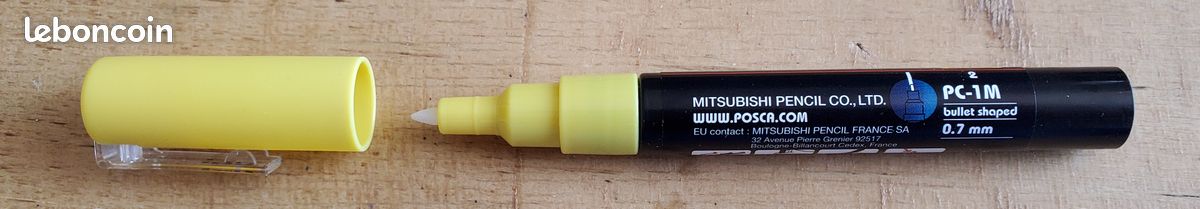 Feutre peinture jaune POSCA 0,7 mm neuf (image 2)