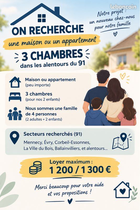 Appartement 3 pièces 85 m² · à Corbeil-Essonnes · 85 m² · 1 200 €/mois