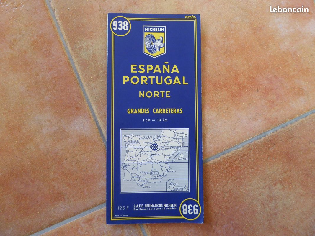 Carte Routière Michelin N°37 - Portugal - Année 1950 - 1/500 000ème - Bon état