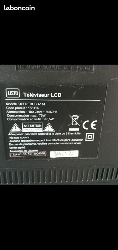 Télé écran plat 40" pour pièces ou à réparer (image 6)