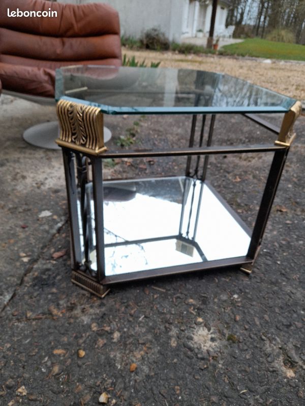 Table basse verre et métal style regency (image 2)
