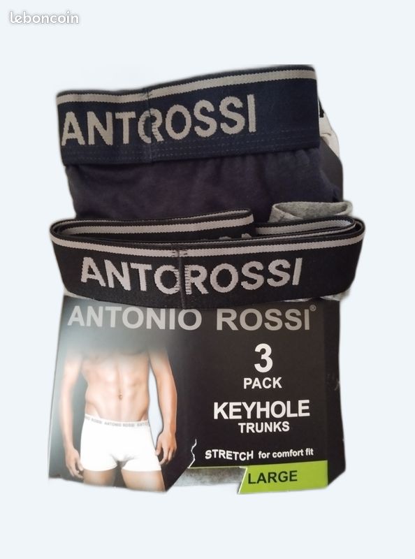 Lot 3 Caleçons Boxers Homme Antonio Rossi - Coton Confort Extensible - Couleurs Unies