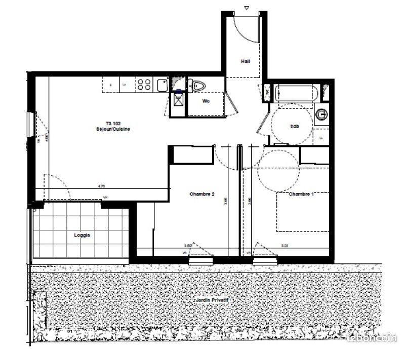 Appartement 3 pièces 61 m² · à Saint-Fons · 61 m² · 805 €/mois