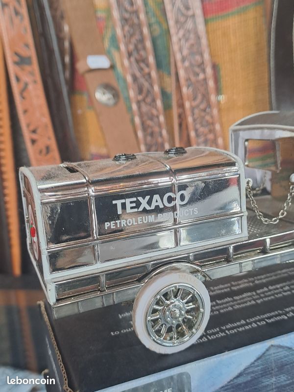 Miniature Texaco tirelire GMC Tanker Truck 1919 édition chrome avec sa boîte d'origine vintage us rétro décoration loft studio garage (image 8)
