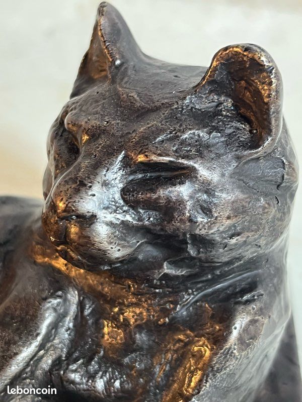 Statue chat bronze 20ème siècle - Sculpture artistique en Statue chat bronze 20ème siècle - Sculpture artistique en