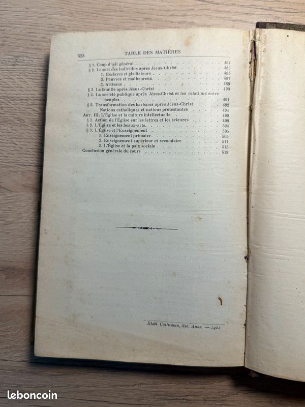Cours d’Apologétique Chrétienne – P. DeVivier, 20e éd. 1911 (image 5)
