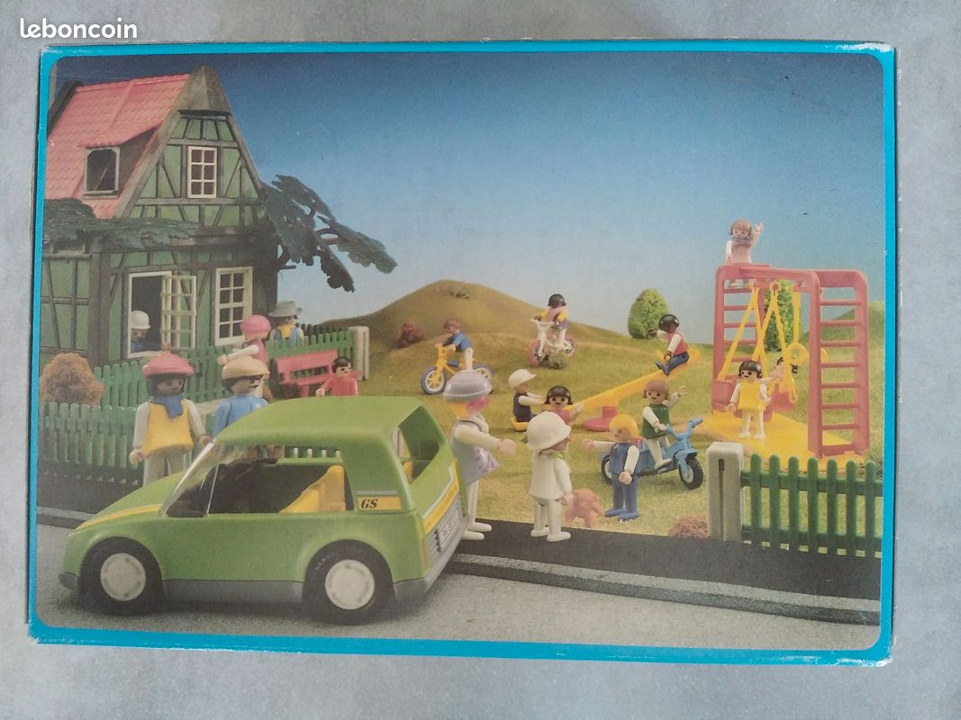 Lot Playmobil Vintage - Voitures, Volant, Support Et Accessoires (réf. 3210, 3215, Etc.)