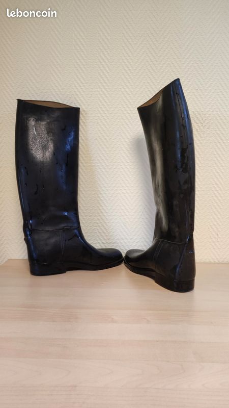 Bottes D'Équitation Longues AIGLE Coupe Saumur - Caoutchouc - Taille UK 9 - Fabriquées En France