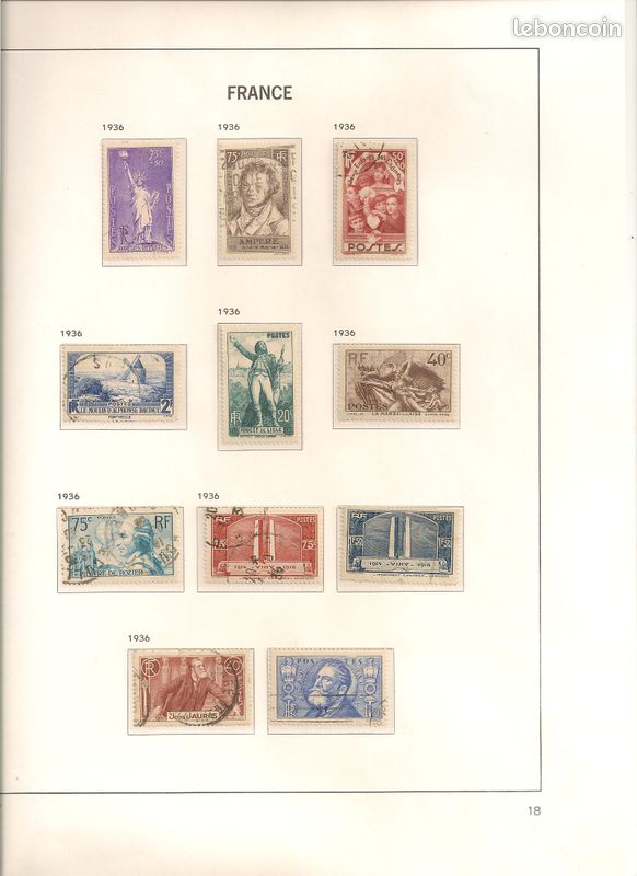 Lot de timbre france de 1935 à 1940 type o ou neuf (image 2)