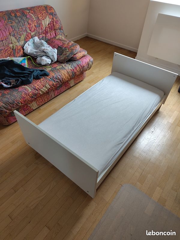 Lit bébé/enfants Geuther matelas Oeko-Tex Kadolis en fibre de