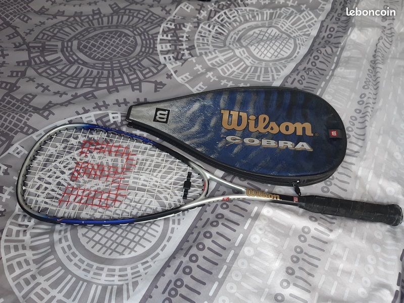 SQUASH RACKET WILSON Cobra Titanium Graphite Power Blue Black Silver WIth Cover EUR 17,22 - FR