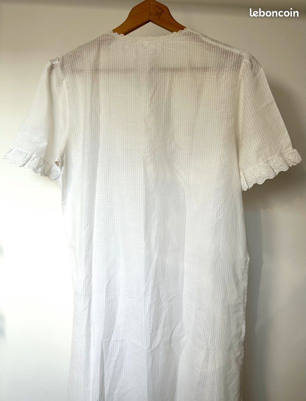 Robe vintage années 1900 chemise de nuit avec broderie anglaise (image 5)