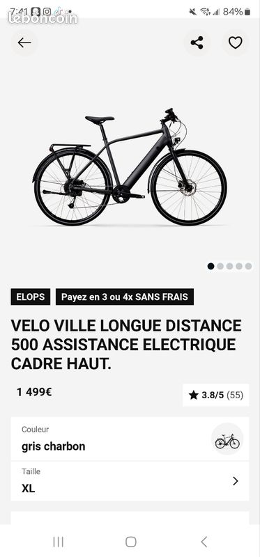 Electrique Elops Velo De Ville Longue Distance Velo Ville Longue