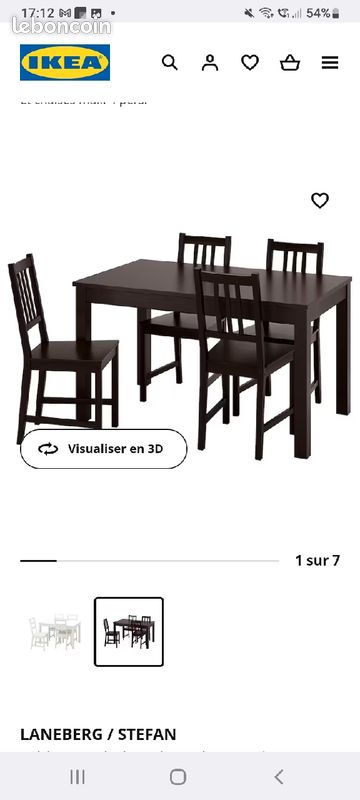 Table chaises ikea neuf (image 1)