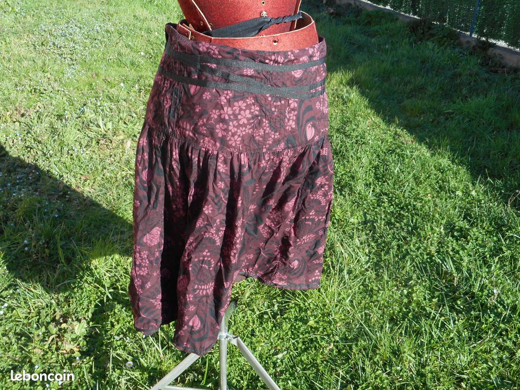 Jupe rose noire ample h&m 38 (image 3)