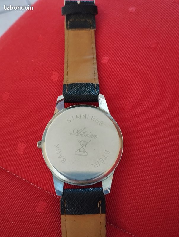 Leather Montre Atim Stainless Steel Back Stainless Steel Back