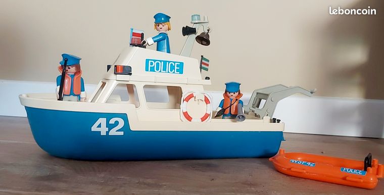 Playmobil Vintage – Échelle Noire De Bateau Police 9 Cm, Référence 3539/3599, Occasion, Bon état