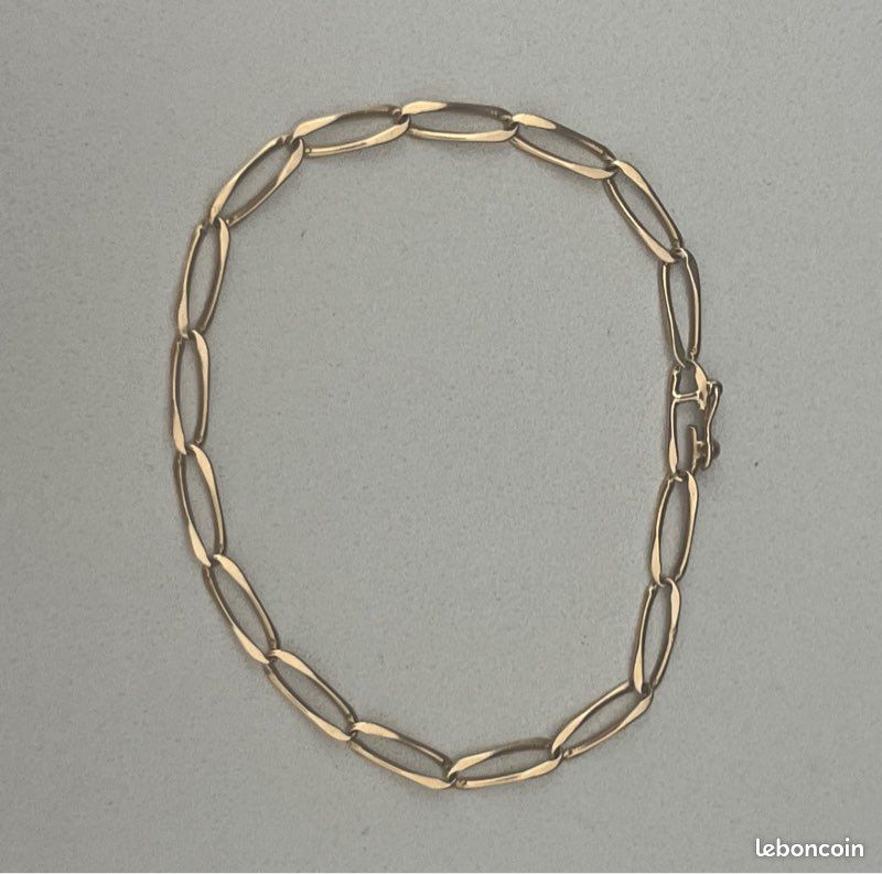 Bracelet en or jaune 18 carats 750 / 1000 gourmette (image 1)
