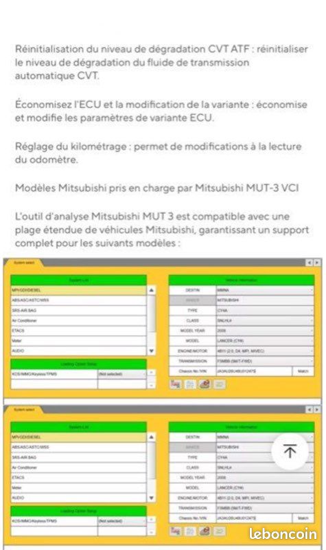 Pc Diagnostic Lenovo THINKPAD pour véhicules MITSUBISHI Diagnostic de tous les systèmes programmation de l’écu niveau concessionnaire (image 5)