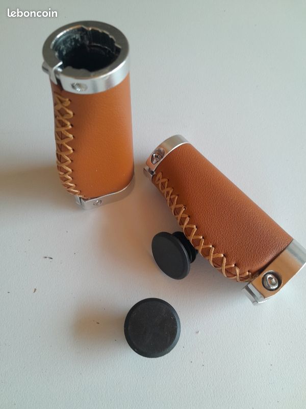 Leather Grips Handlebar Grips Genuine Leather Bicycle Grips Short