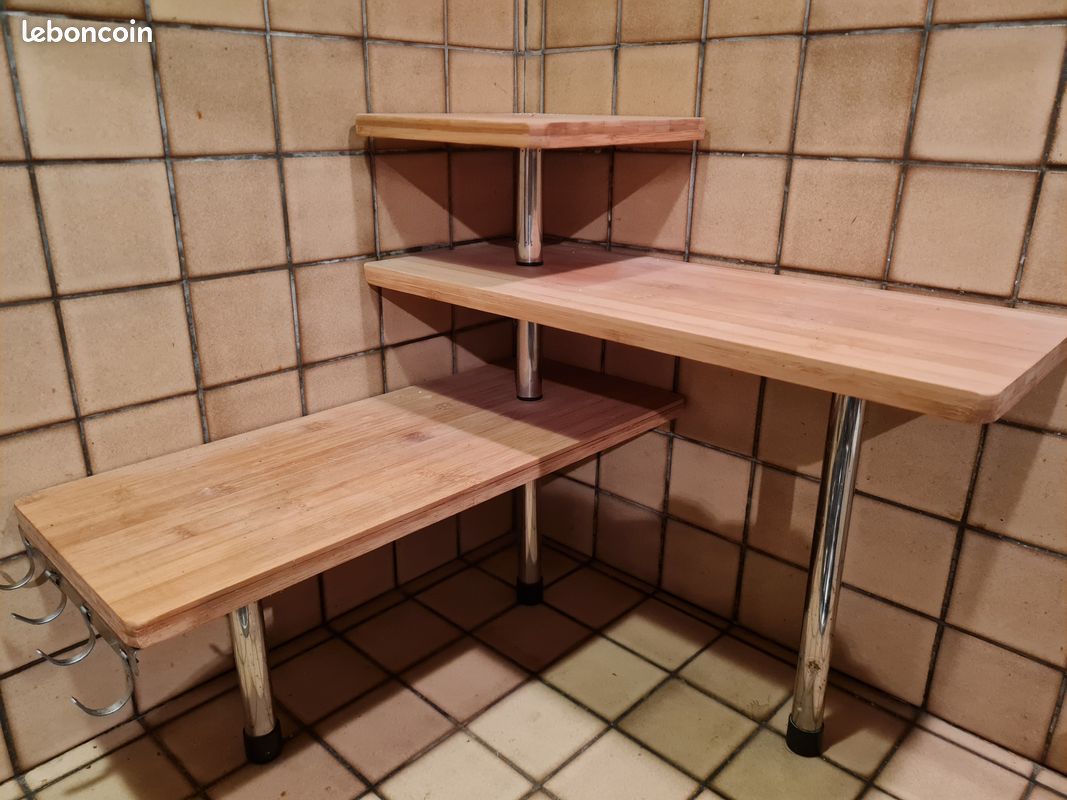 Etagère d'angle bambou (image 1)
