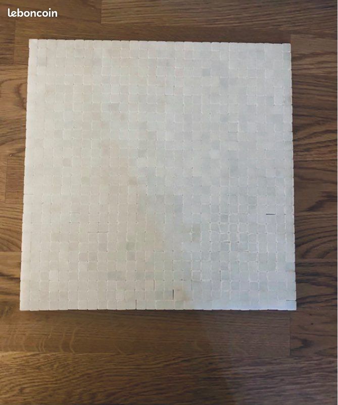 MOSAÏQUE MARBRE Blanc Véritable RARE 1x1 cm sans joints Carrelage du Marais 10 plaques de 33cm TBE (image 3)