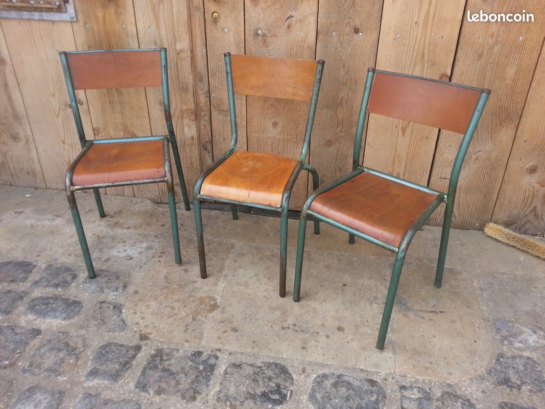 Pupitre scolaire ancien hauteur Adulte x 20 - Chaises assorties - LIVRABLES (image 5)