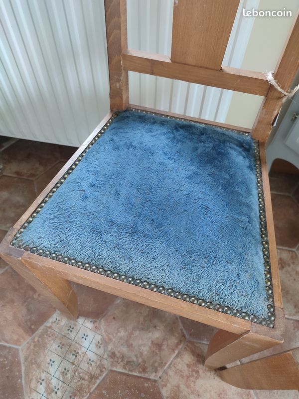 2 chaises en velours bleu (image 4)
