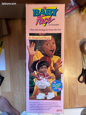 Galoob#2 1990 So Surprised Suzie Galoob Baby Face Doll Sold As Is