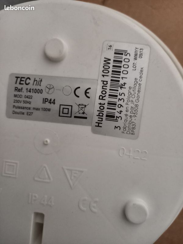 Hublot plafonnier étanche 100w ip44 NEUF (image 2)