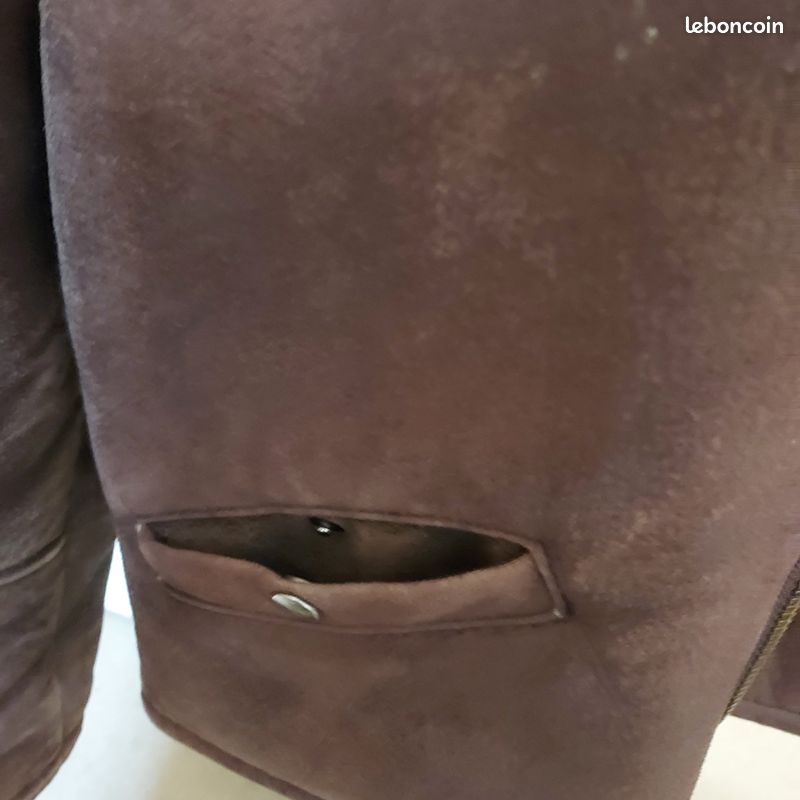 Blouson bombardier cuir peau lainée L (image 15)