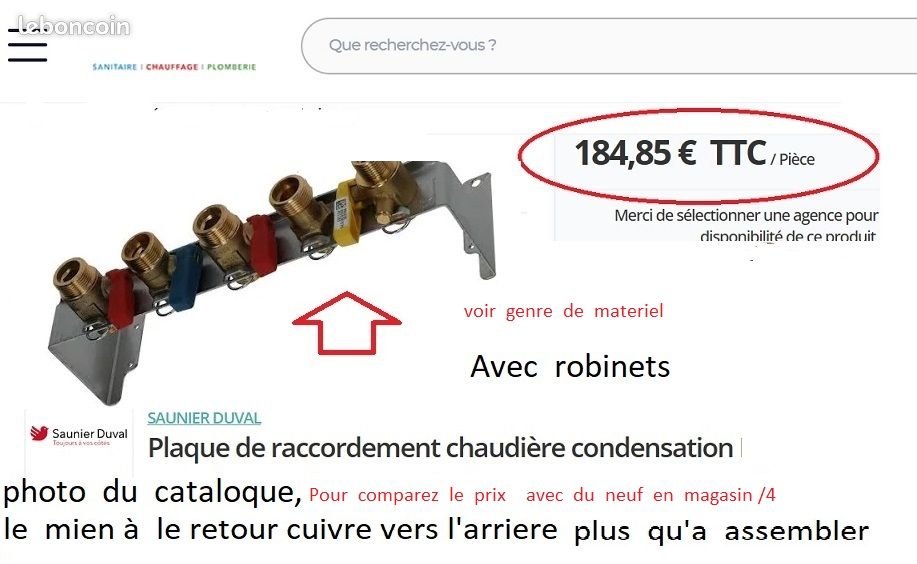 Raccordement chaudière gaz , robinets dont manette gaz indispensable (image 4)
