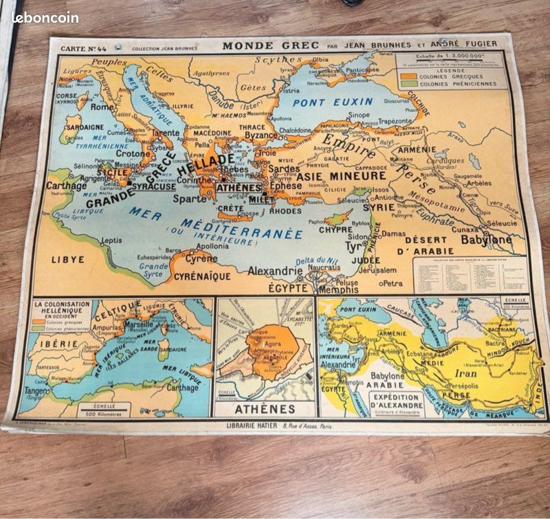 Carte vintage monde grec (image 1)