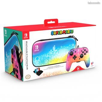 Pack Manette filaire Pdp Rematch Rose violet pour Nintendo Switch Nintendo Switch Lite et Nintendo Switch Modèle OLED + Etui de voyage Star Spectrum (image 1)